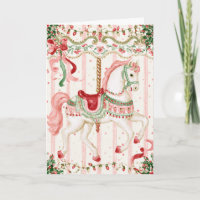 Roze Groene Paard Draaimolen Kerstmis