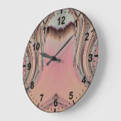 Roze groene Paarse Beige Fractal Pattern~ Grote Klok (Hoek)