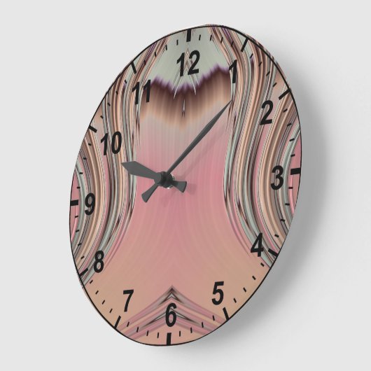 Roze groene Paarse Beige Fractal Pattern~ Grote Klok (Hoek)