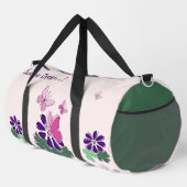 Roze Groene Paarse Bloemenvlinders Doodle Slogan Plunjezak (Rechterhoek)