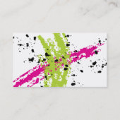 Roze Groene Paint Splash Ink Splotch Visitekaartje (Achterkant)