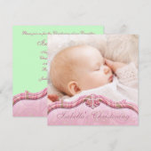 Roze Groene Paisley Baby Meisje Fotodoop Kaart (Voorkant / Achterkant)