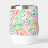 Roze & Groene Palm Beach Golf Winkelwagen Geperson (Achterkant)