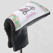 Roze & Groene Palm Beach Golf Winkelwagen Geperson Golfheadcover (3/4 voorkant)