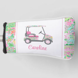Roze & Groene Palm Beach Golf Winkelwagen Geperson Golfheadcover