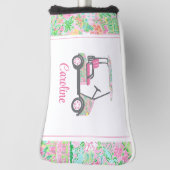 Roze & Groene Palm Beach Golf Winkelwagen Geperson Golfheadcover (Draai 90)