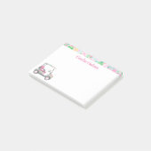 Roze & Groene Palm Beach Golf Winkelwagen Geperson Post-it® Notes (Schuin)
