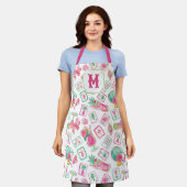Roze & Groene Palm Beach Mahjong & Mixers Monogram Schort (Gedragen)