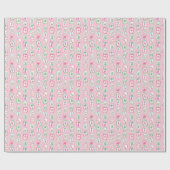 Roze & Groene Palm Beach Mahjong Tegels Cadeaupapier (Vlak)