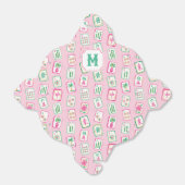 Roze & Groene Palm Beach Mahjong Tegels Monogram Bedankdoosjes (Uitgevouwen)