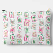 Roze & Groene Palm Beach Mahjong Tegels Monogram Etui (Achterkant)