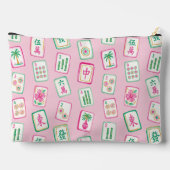 Roze & Groene Palm Beach Mahjong Tegels Monogram Etui (Achterkant)