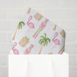 Roze & Groene Palm Beach Notenkraker Kerstmis Tissuepapier