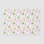 Roze & Groene Palm Beach Notenkraker Kerstmis Tissuepapier (Voorkant)