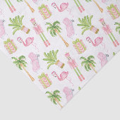 Roze & Groene Palm Beach Notenkraker Kerstmis Tissuepapier (Detail)