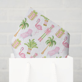Roze & Groene Palm Beach Notenkraker Kerstmis Tissuepapier