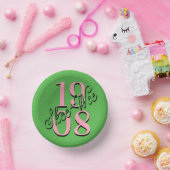 Roze & Groene Partij Borden Papieren Kommen (Feest)