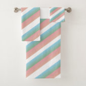 Roze groene pasta ombre Multi - Stripes Bad Handdoek (Insitu)