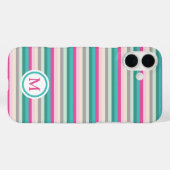 Roze groene pasta Striped Monogram Case-Mate iPhone Case (Achterkant (horizontaal))