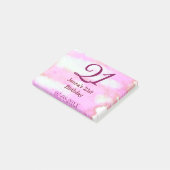 Roze groene pastel 21e verjaardag eenvoudige naam post-it® notes (Schuin)
