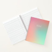 Roze Groene Pastel Ombre Gradiënt Abstracte naam Notitieboek (Binnen)