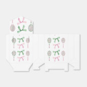 Roze & Groene Pastel Tennisrackets + Bogen Bedankdoosjes (Uitgevouwen)