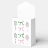 Roze & Groene Pastel Tennisrackets + Bogen Bedankdoosjes (Geopend)