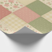 Roze Groene Patchwork Dekbed Rustieke Boerderij Bl Cadeaupapier (Hoek)