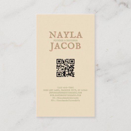 Roze Groene Patchwork Quilt Rustieke Boerderij Blo Visitekaartje (Achterkant)