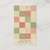 Roze Groene Patchwork Quilt Rustieke Boerderij Blo Visitekaartje (Voorkant)