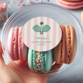 Roze Groene Pickleball Bachelorette-feestje Ronde Sticker