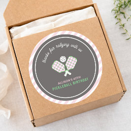 Roze & Groene Pickleball Bedankt voor het Rallyen Ronde Sticker