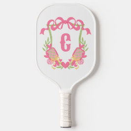 Roze & Groene Pickleball Paddles Monogram Crest
