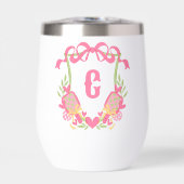 Roze & Groene Pickleball Paddles Monogram Crest (Voorkant)