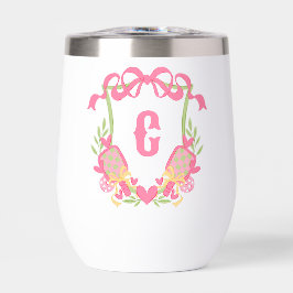 Roze & Groene Pickleball Paddles Monogram Crest