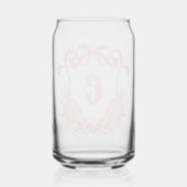 Roze & Groene Pickleball Paddles Monogram Crest Blikvorm Glas (Achterkant)