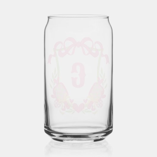 Roze & Groene Pickleball Paddles Monogram Crest Blikvorm Glas (Achterkant)