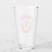 Roze & Groene Pickleball Paddles Monogram Crest Glas (Achterkant)