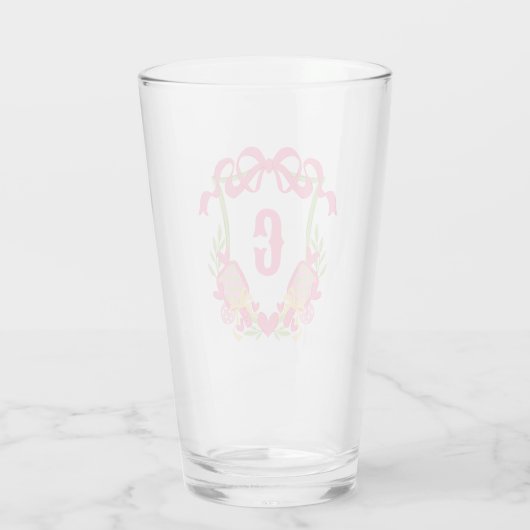 Roze & Groene Pickleball Paddles Monogram Crest Glas (Achterkant)