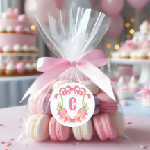 Roze & Groene Pickleball Paddles Monogram Crest