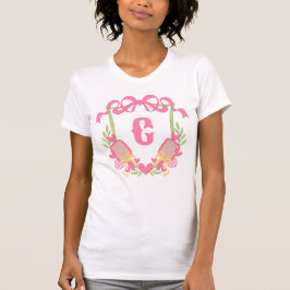 Roze & Groene Pickleball Paddles Monogram Crest T-shirt
