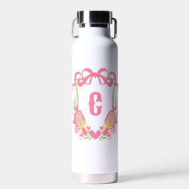 Roze & Groene Pickleball Paddles Monogram Crest Waterfles