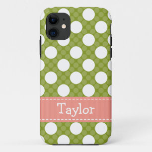 Roze groene poladot Case-Mate iPhone case