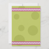 Roze groene polaire dots bow bat mitzvah uitnodigi kaart (Achterkant)