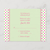 Roze groene Polka Dot Daisy Bat Mitzvah Reply Kaar RSVP Kaartje (Achterkant)