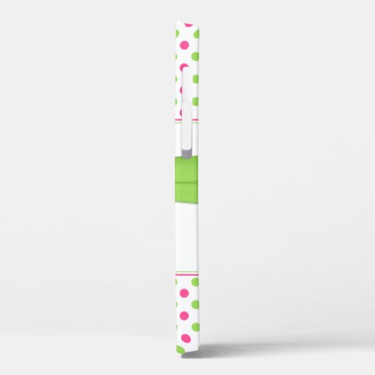 Roze groene Polka Dot Gerber Daisy Case-Mate iPhone Case (Achterkant / Links)