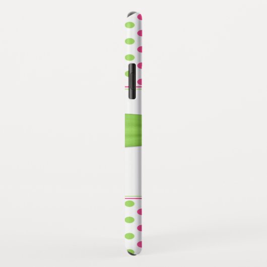 Roze groene Polka Dot Gerbera Daisy Case-Mate iPhone Case (Achterkant/rechts)