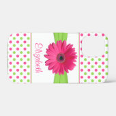 Roze Groene Polka Dot Gerbera Daisy iPhone Case-Mate iPhone Case (Achterkant (horizontaal))