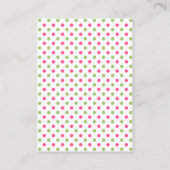 Roze Groene Polka Dots Bat Mitswa Receptie Kaart (Achterkant)