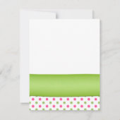 Roze & Groene Polka Dots Bat Mitzvah Reageer Kaart (Achterkant)